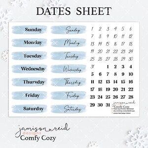 COMFY COZY  Date Covers Planner Stickers , a la carte , Fashion Girl Sticker winter , Hp , bullet , journal , Hobonichi , bujo , decor