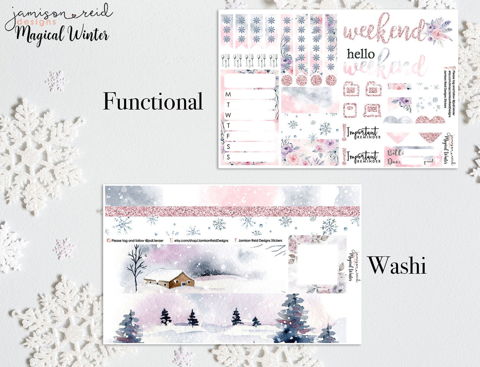 Planner Stickers Magical Winter a La Carte or Kit , Fashion Girl ...