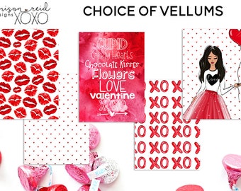 Planner Vellum Red XOXO  / Fashion Girl Vellum / hobo / HP / Valentine love / Traveler's Notebooks / Ring Planners / Happy Planner