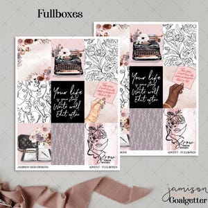 GOALGETTER Planner Fullboxes Stickers , a la carte , Fashion Girl Sticker Fall , Hp , bullet , journal , Hobonichi , bujo , goals , clear