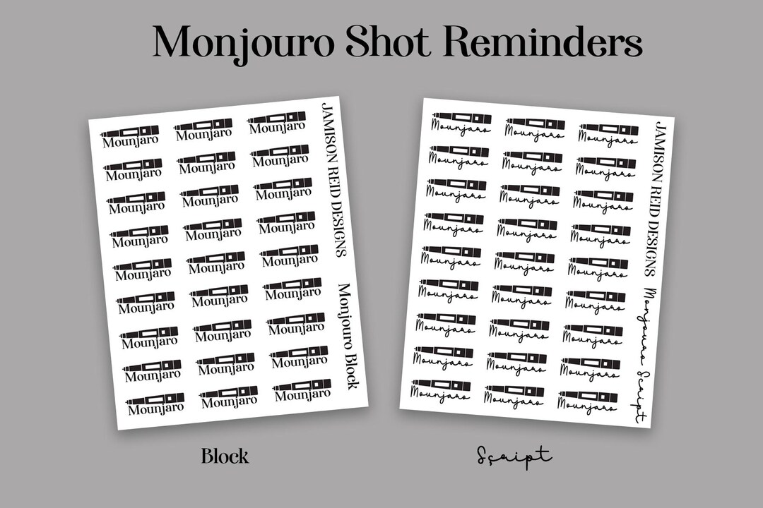 Monjouro Shot Reminder Planner Stickers , Functional , Eclp, Hp , Lv ...