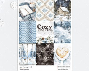 COMFY COZY  Planner Fullboxes Stickers , a la carte , Fashion Girl Sticker winter , Hp , bullet , journaling , Hobonichi , bujo , clear