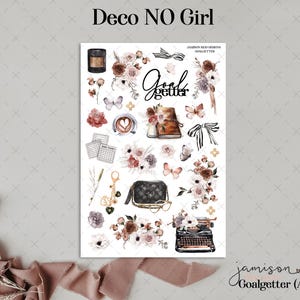 GOALGETTER Planner NO GIRL Deco Stickers , a la carte , Fashion Girl Sticker Fall , Hp , bullet , journal , Hobonichi , bujo , goals , clear