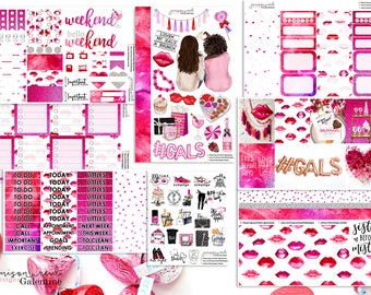 GALENTINE Planner Stickers a la carte or kit , Fashion Girl Sticker Winter Autumn Eclp Hp  bullet journal Hobonichi