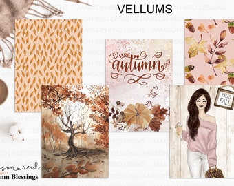 AUTUMN BLESSINGS Planner Vellum / Fashion Girl Vellum / hobo / HP / leopard / Traveler's Notebooks / Ring Planners / Happy Planner