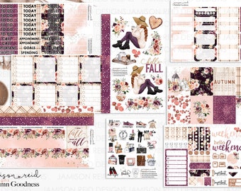 AUTUMN GOODNESS  Planner Stickers a la carte or kit , Fashion Girl Sticker Winter Autumn Eclp Hp  bullet journal Hobonichi