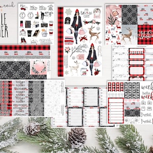 Planner Stickers SNUGGLE WEATHER a la carte or kit , Fashion Girl Sticker Winter Autumn Eclp Hp  bullet journal Hobonichi