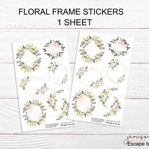 ESCAPE to the SEA Floral Frames Planner Stickers a la carte or kit , Fashion Girl Sticker Winter Autumn Eclp Hp  bullet journal Hobonichi