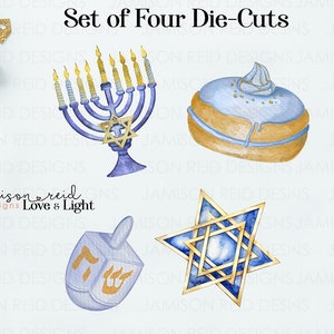 4er Set LOVE & LIGHT Planungsstanzen, Journaling, Reisenotizbuch, Planer, Scrapbook, Chanukka, Chanukka, Urlaub, Menorah