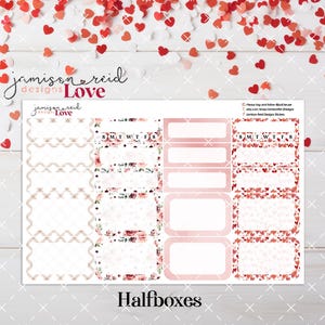 Arkusz naklejek LOVE a la carte HALFBOXES Planner, naklejka Fashion Girl, Eclp, Hp, bullet, journal, Hobonichi, bujo, Walentynki