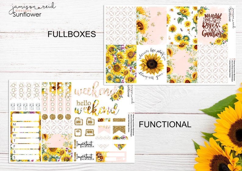 SUNFLOWER Planner Stickers a la carte or kit , Fashion Girl Sticker Winter Autumn Eclp Hp bullet journal Hobonichi image 5