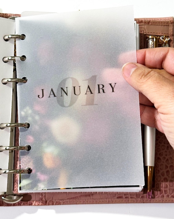 A La Carte Monthly Minimalist Planner Vellums | insert | decor | Bullet Journal | Dashboard | Disc | Ring | Divider | accessories