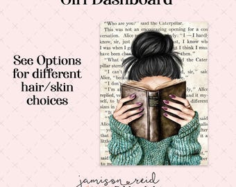 BIBLIOPHILE Choice of Girl Dashboard, Personal Planner , HP , Agenda, gm mm pm , A5 , Inserts , Hobonichi , Weeks , bujo , books , reading