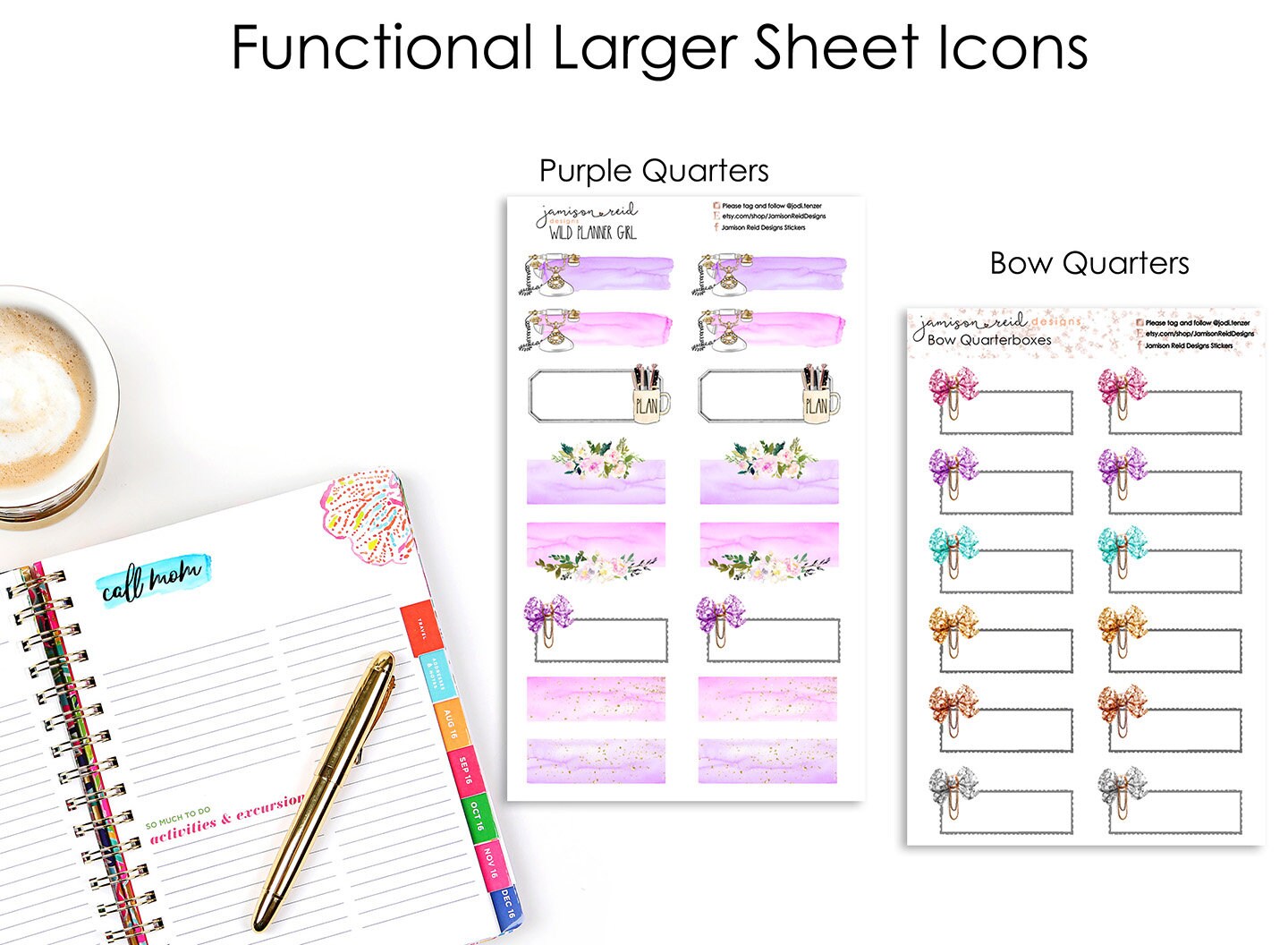 Functional Icon and Reminder Larger Sheet Planner Stickers - Etsy