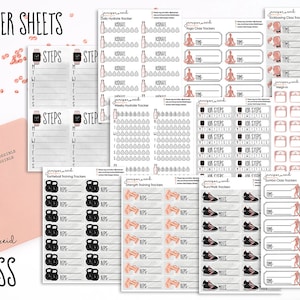 Fitness trackers planner stickers |  Erin Condren |  Happy Planner | Kikki-k | Filofax | Midori