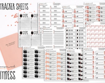 Fitness trackers planner stickers |  Erin Condren |  Happy Planner | Kikki-k | Filofax | Midori