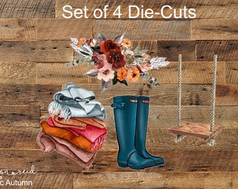 Set of 4 RUSTIC AUTUMN Planning Die-cuts