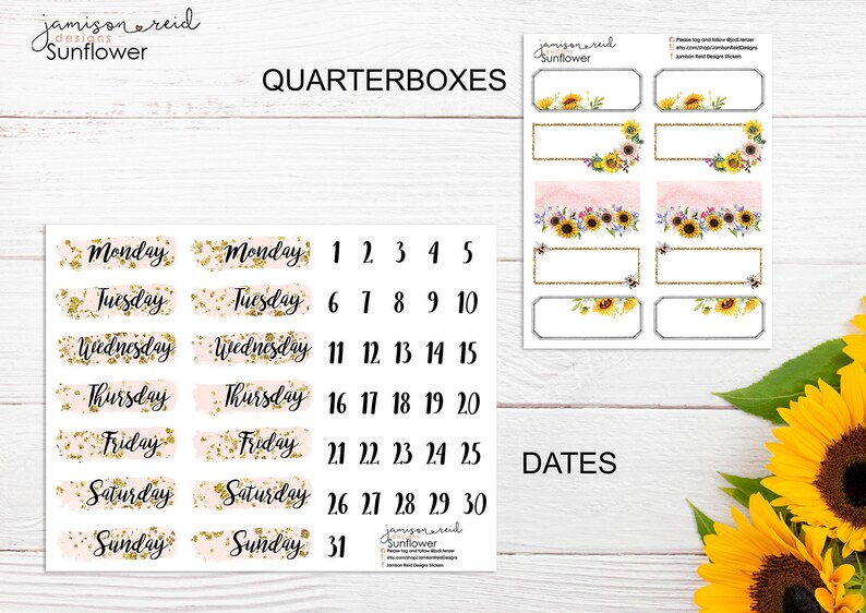 SUNFLOWER Planner Stickers a la carte or kit , Fashion Girl Sticker Winter Autumn Eclp Hp bullet journal Hobonichi image 7