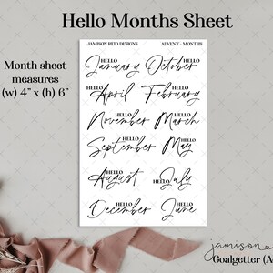 Naklejki na kalendarz GOALGETTER Hello Months, a la carte, naklejka Fashion Girl, Hp, bullet, journal, Hobonichi, bujo, folia, clear