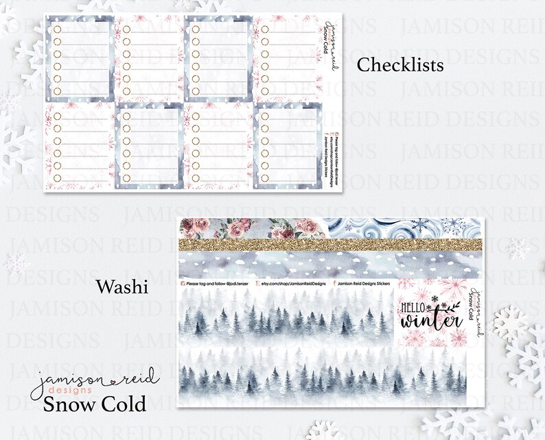 SNOW COLD Planner Stickers a la carte or kit , Fashion Girl Sticker Winter Autumn Eclp Hp bullet journal Hobonichi image 5