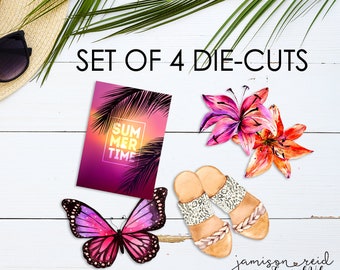 Set of 4 TROPICAL VIBES Planning Die-cuts