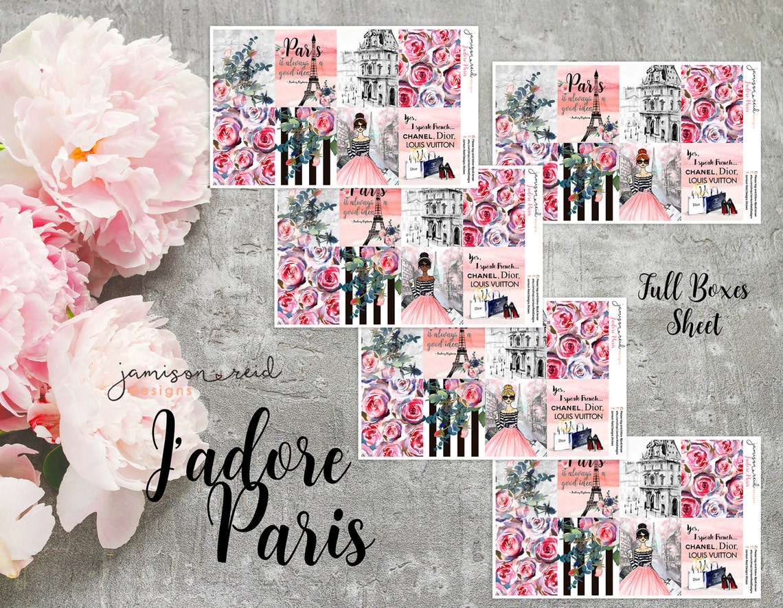 Adore Stickers J'adore Paris Stickers - A La Carte | Choice of Skin/hair | Choice of ...