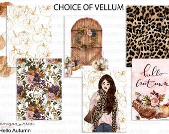 HELLO AUTUMN Planner Vellum / Fashion Girl Vellum / hobo / HP / leopard / Traveler's Notebooks / Ring Planners / Happy Planner