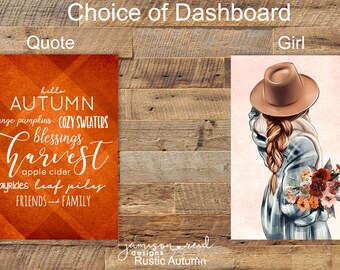 RUSTIC AUTUMN Planner Dashboard, Personalized Planner ,Happy Planner Dashboard, Agenda, gm mm pm, Personal A5 Inserts, Planner Inserts Hobo
