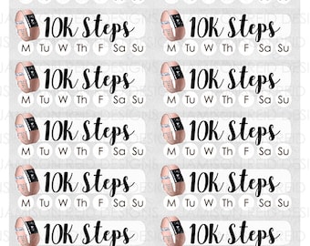 Fitbit 10K Steps wöchentlicher Tracker Planer Sticker-| Erin ist in der Lage, sich in der Lage zu befinden, die in der Happy Planner | ECLP