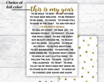 This Is My Year 2026 Foiled Planner Dashboard | Insert | Minimalist Motivational | Productivity & Planning Tool