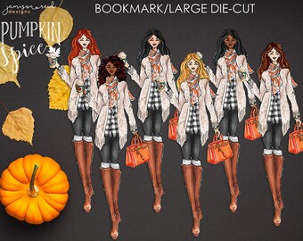 Pumpkin Spice Bookmark or Die-Cut