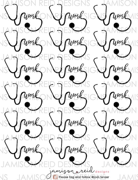 Medical Work reminder planner stickers |  Erin Condren  | Happy Planner | Kikki-k | Filofax | Midori