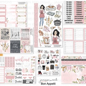 BON APPETIT Planner Stickers a la carte or kit , Fashion Girl Sticker Winter Autumn Eclp Hp  bullet journal Hobonichi