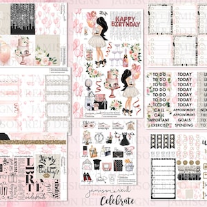 CELEBRATE  Planner Stickers a la carte or kit , Fashion Girl Sticker Winter Autumn Eclp Hp  bullet journal Hobonichi