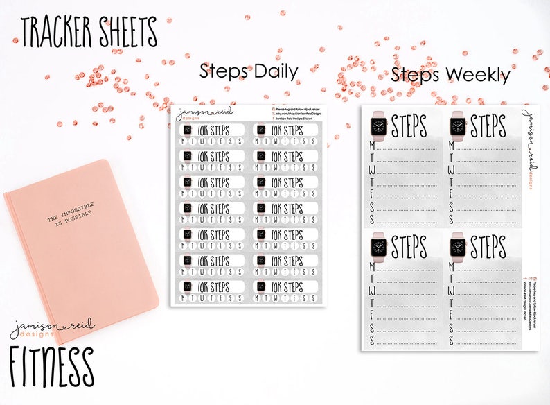 Fitness Trackers Planner Stickers Erin Condren Happy Etsy