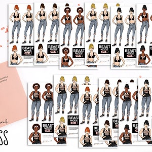 Fitness Deco planner stickers |  Erin Condren | Happy Planner | Kikki-k | Filofax | Midori