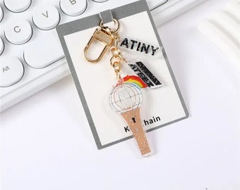 Porte-clés ATEEZ Lightstick en acrylique avec paillettes, fanmade K-Pop, 1 pièce