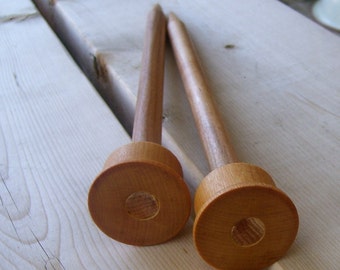 Maple  Knitting Needles  Size 17- with vintage Wood Spool