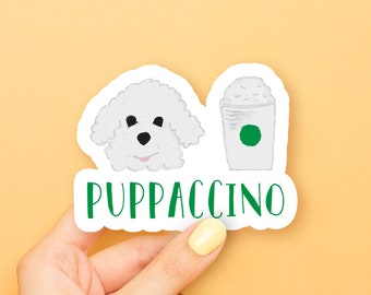 custom paper hot cups Puppaccino Sticker