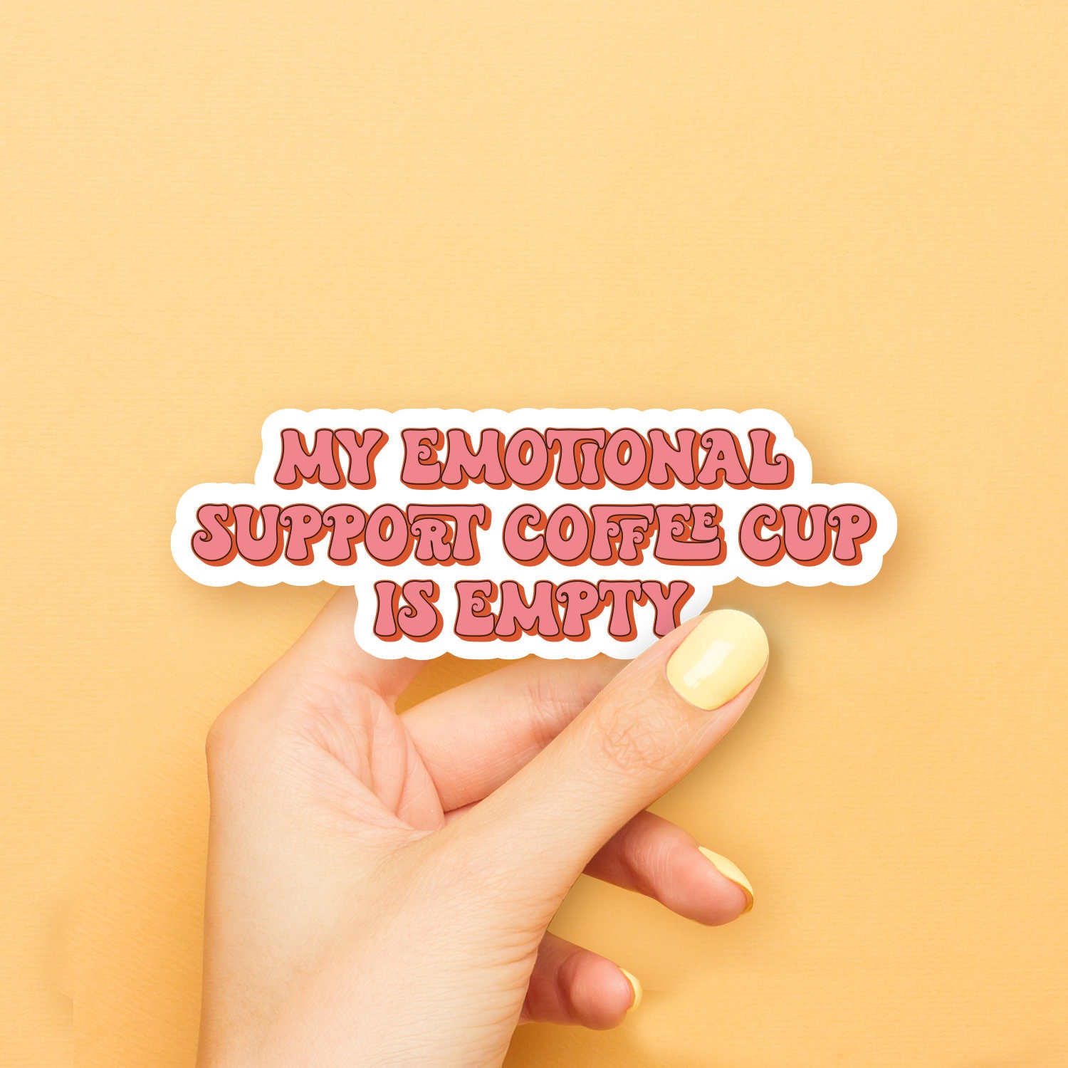 Emotional Support Coffee Mug Sticker for Thermos - Cute Coffee