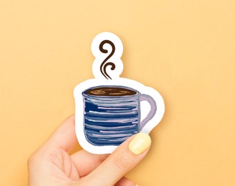 Blue Coffee Mug Sticker