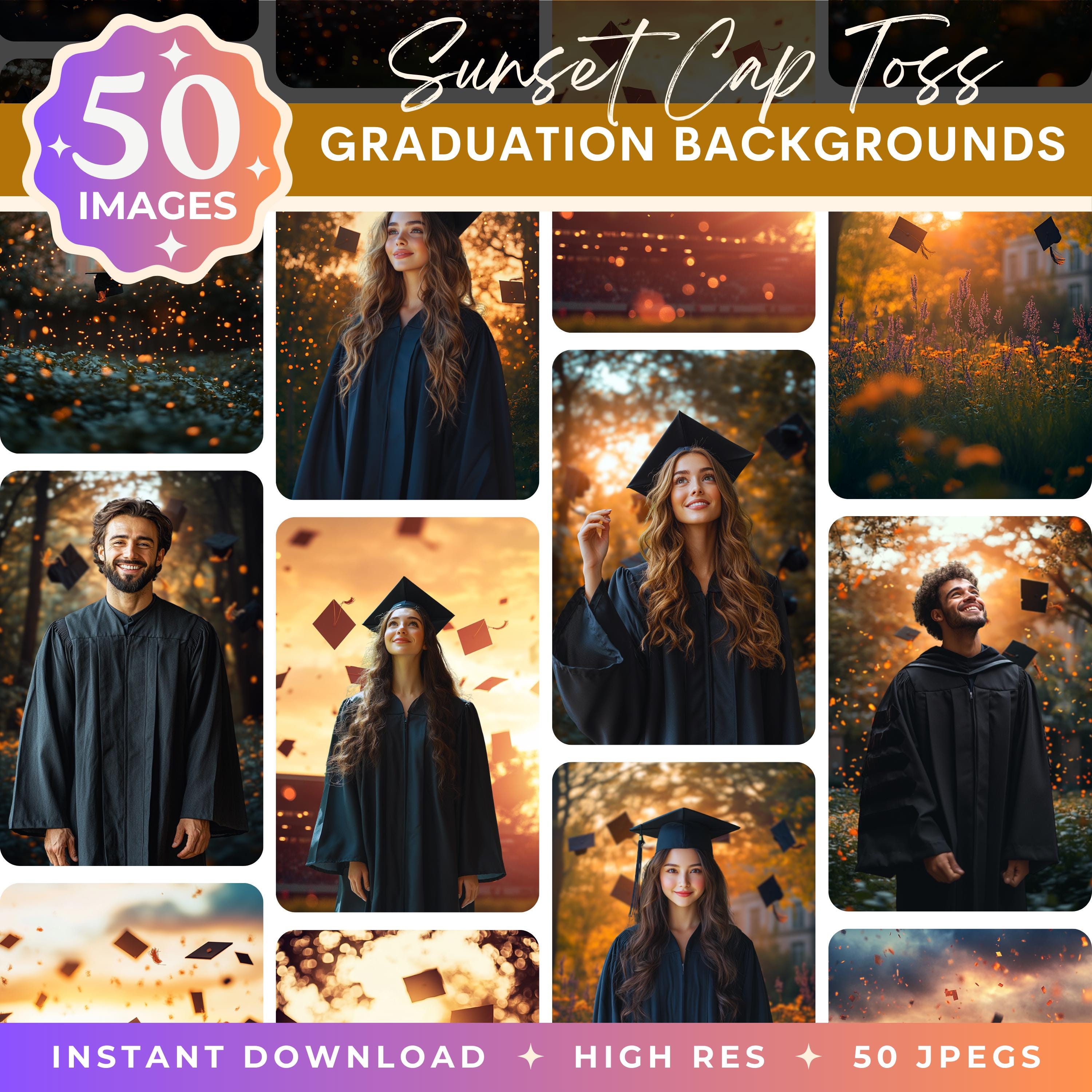 Graduation 2026 Sunset Cap Toss Backdrops: 50 Class of 2026 Senior ...