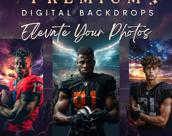 50 Football Stadium Digital Backgrounds: Sports Photography Backdrops for Photo Composites