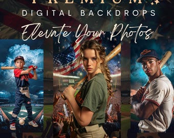 Senior Baseball Photography Backdrop: Stadium Crowd Digital Backgrounds, Smoke Fog Overlay