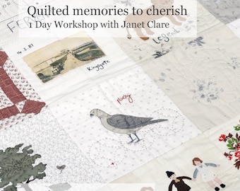 1 Day Workshop. Quilted memories to cherish.  Create unique pieces inspired by your favourite sayings, colour, animal or other memories!