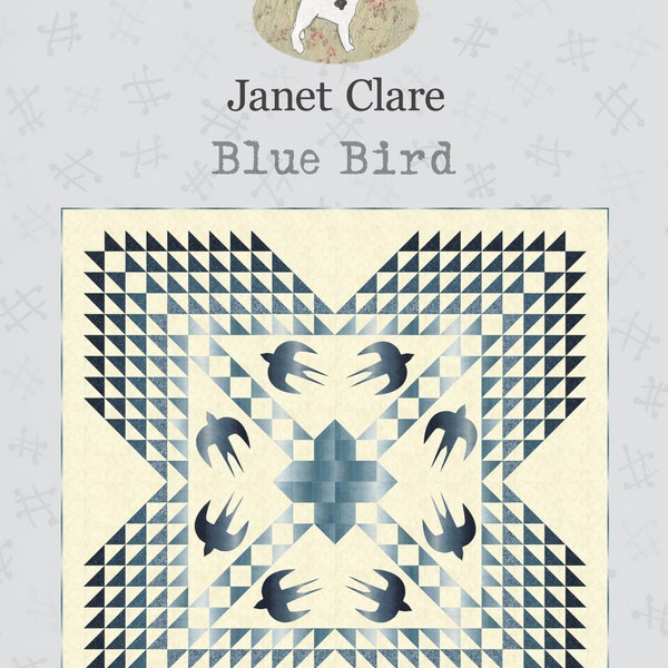 Bluebird - Quilt Pattern - An elegant and timeless quilt featuring tree of paradise blocks and with swooping appliqué blue birds