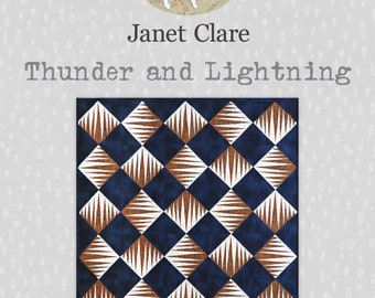 Thunder and Lightning - Quilt Pattern - Full of movement this striking quilt uses foundation piecing to create the lightning blocks!