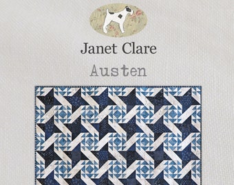 Austen - Quilt Pattern - Un design tonale sorprendente pieno di movimento - comprende 3 colori sorprendenti e quattro dimensioni!