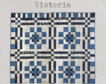 Victoria - Quilt Pattern - An entrancing quilt design using three tones of patterned fabrics and traditional patchwork techniques