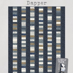 Dapper Quilt Pattern - An eye-catching quilt pattern using a Jelly Roll and simple machine piecing